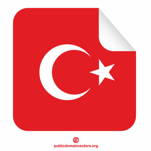 Fyrkantig klistermärke turkiska flaggan