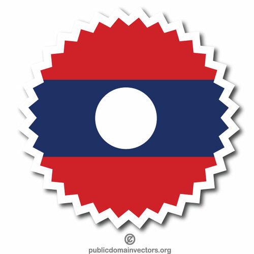 Laos-lippu pyöreä etiketti