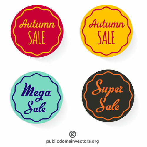 Sale stickers vector set