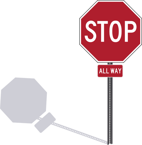 STOP all way US traffic sign vector drawing