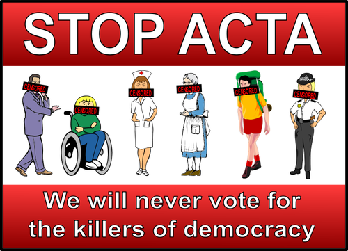 Berhenti ACTA vektor klip seni