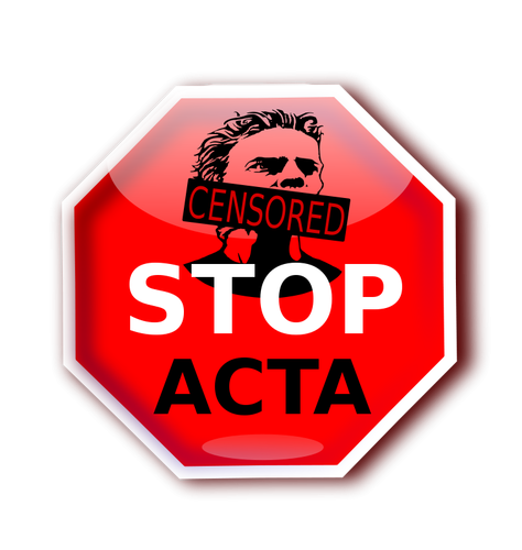 Stopp ACTA tegnet illustrasjon