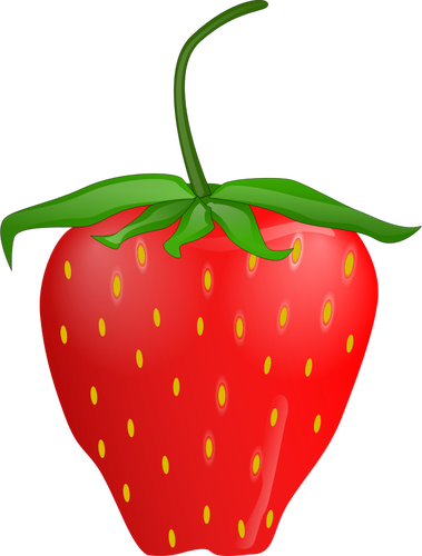 Vektorgrafikk utklipp av jordbær med stilk