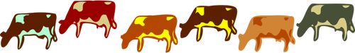 Farbige Kühe set Vektor-illustration