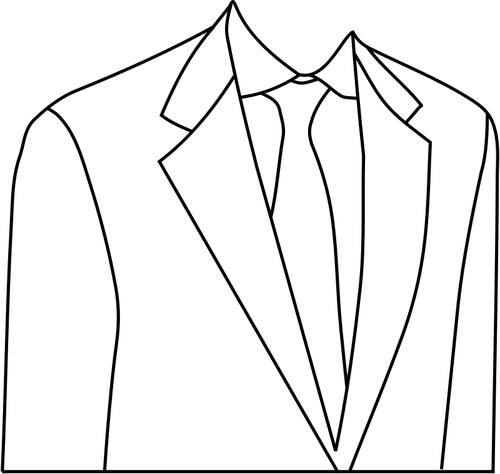 白いスーツのジャケットのベクトル描画