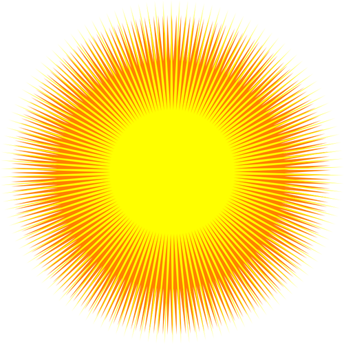 Glödande solen vektor ClipArt