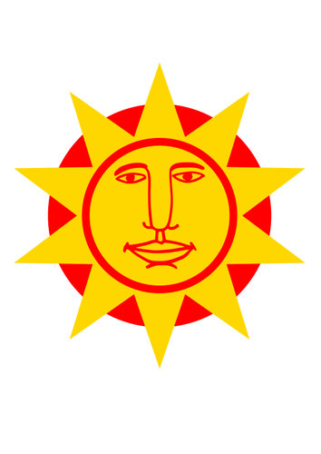 Vektorgrafik med stor nosed sun