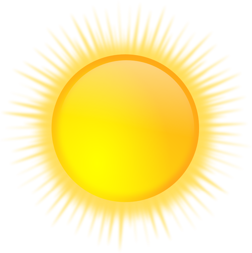 Vektorgrafikk værmelding farge symbolet for lyst solfylte himmelen