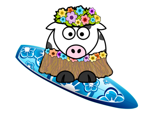 Surfista vaca vector de la imagen