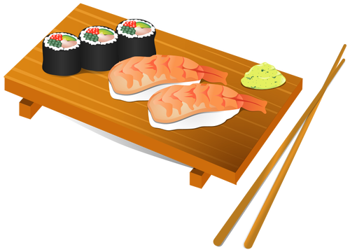 Illustrazione vettoriale di cibo sushi