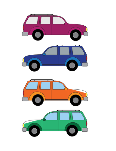 Grafika wektorowa rodziny samochodów