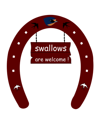 Horseshoe with swallows welcome