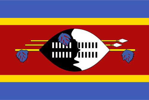Swaziland Krallığı bayrak illüstrasyon vektör