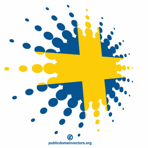 Шведский флаг полутон