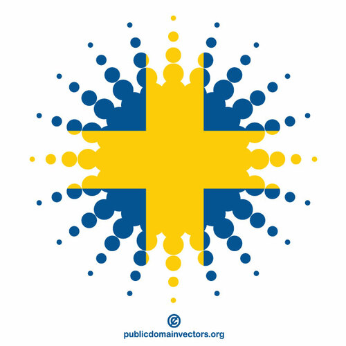 Bendera Swedia bentuk halftone