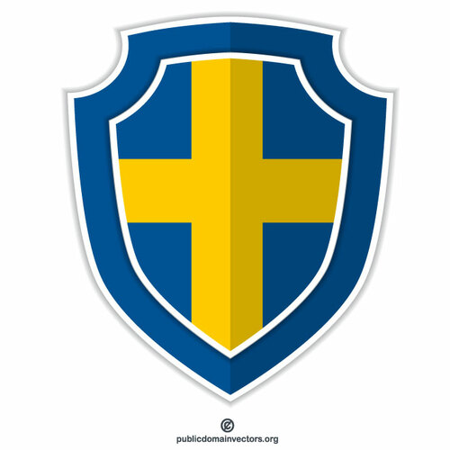 Escudo de cavaleiro com bandeira sueca