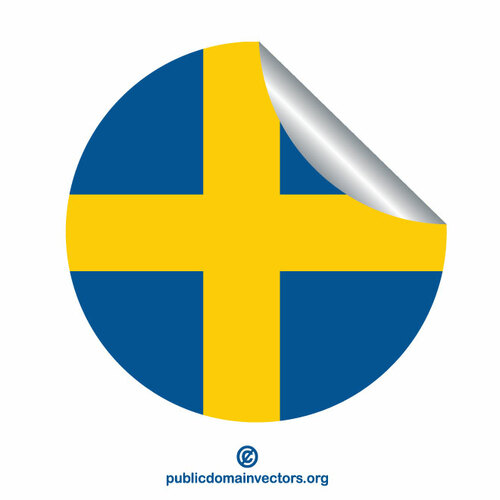 स्वीडन के ध्वज के साथ स्टीकर