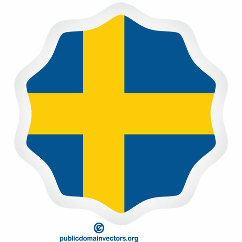 Vektorová nálepka švédská vlajka
