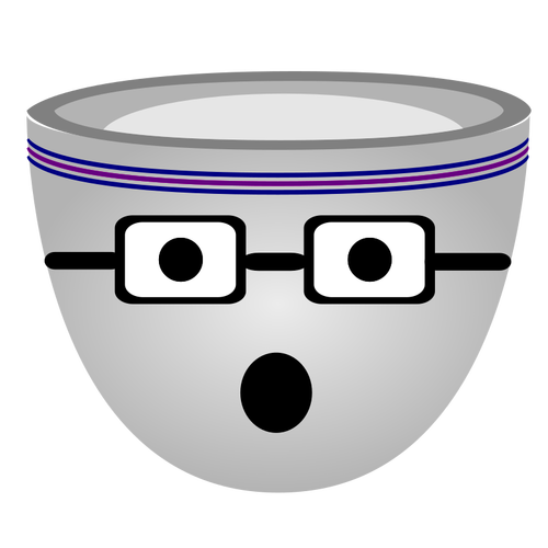 Vector afbeelding van bang nerdy gezicht cup