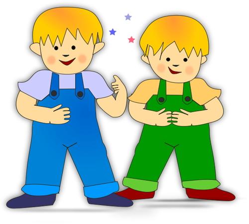 Vector illustraties van twin broers kinderen