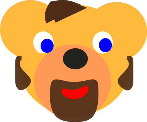 Desenho de urso com barba vetorial