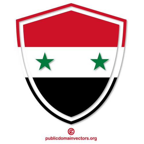 Bouclier héraldique de drapeau syrien