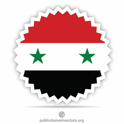 Autocolant rotund steag sirian