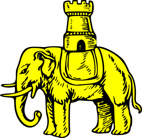 Keltainen elefantin vektorigrafiikka
