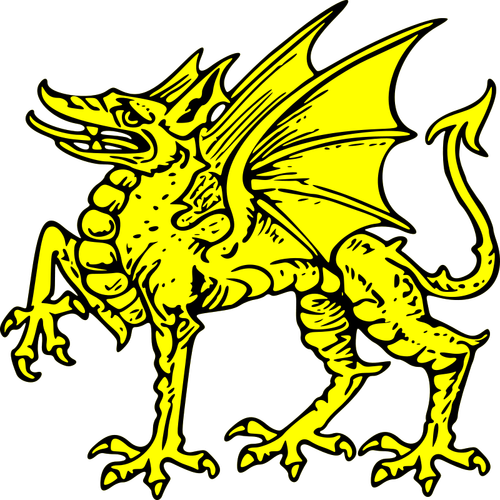 Imágenes Prediseñadas vector dragón amarillo