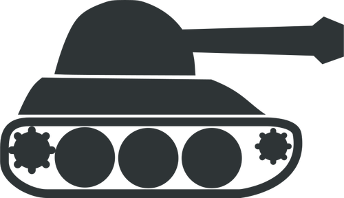 Ícone de vetor de tanque de exército preto