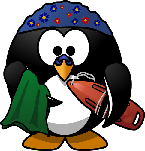 Image vectorielle de nageur pingouin