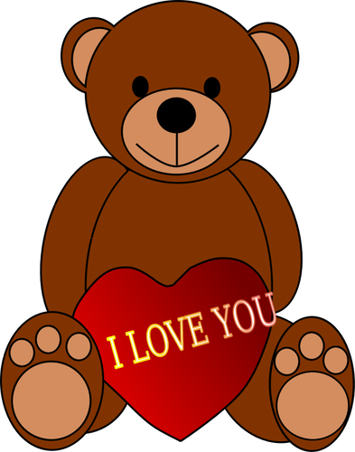 Valentýn Teddy Bear vektorové ilustrace