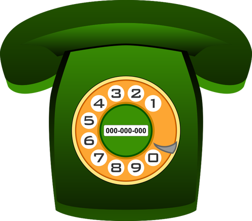 Grafika wektorowa zielony telefon klasyczny