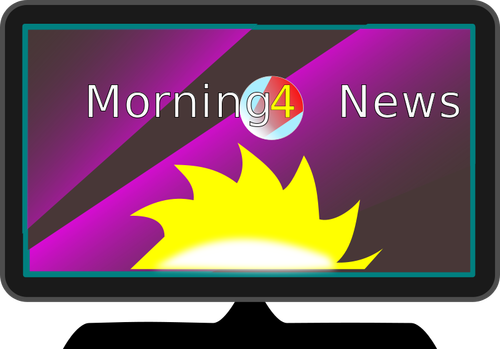 TV-beeld in de vector ochtend nieuws