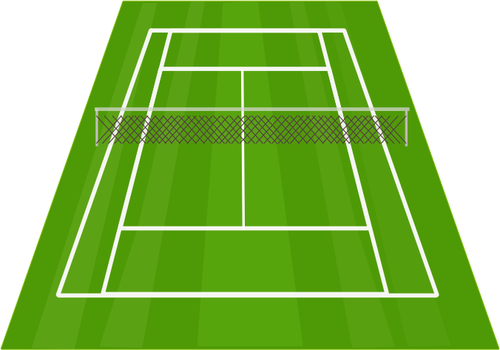 Césped tenis corte vector illustration