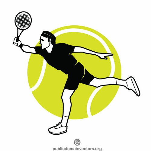 Jogador de tênis batendo uma bola