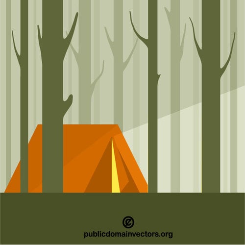 خيمة في الغابة