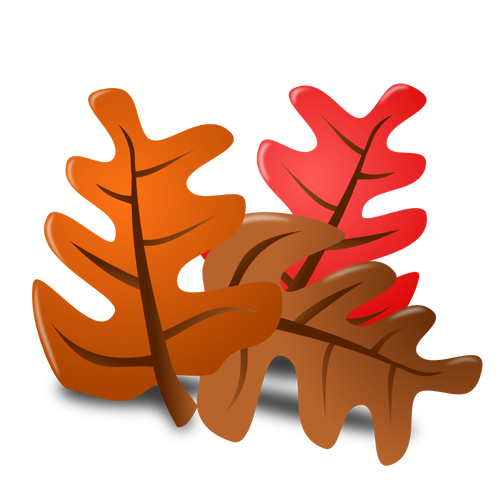 Векторное изображение осени листья с тенью