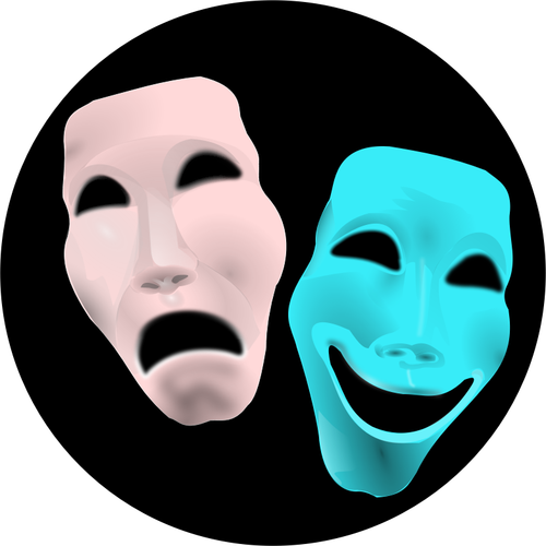 Teater masker vektorgrafikk utklipp