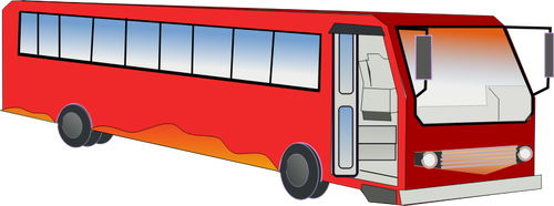 Bus dengan pintu depan terbuka vektor gambar