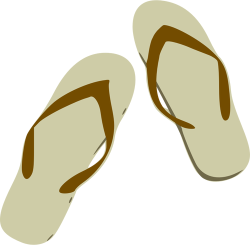 Illustration vectorielle de brun flip flops