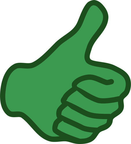Vector afbeelding van groene duimen omhoog hand