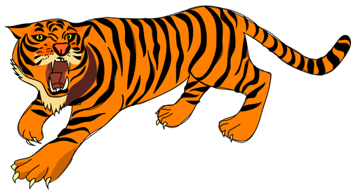 Angreifenden tiger