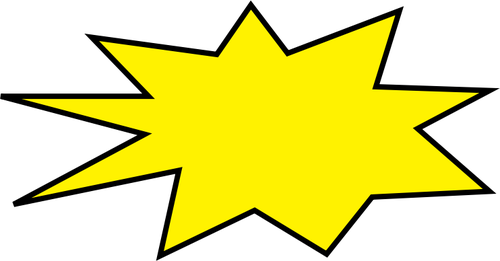 Sarjakuvapurkaus keltaisessa ja mustassa vektorikuvassa