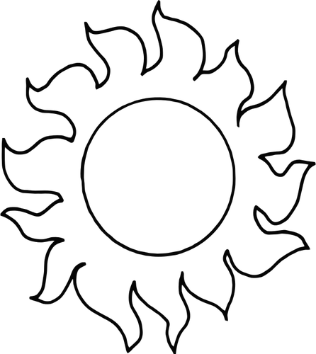 גרפיקה וקטורית של איורי קו השמש הלוהטת