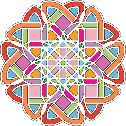 Illustration vectorielle de fleur labyrinthe abstrait