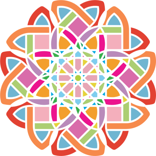Disegno del fiore colorato labirinto vettoriale