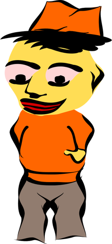 Vector graphics of yellow faced male doll