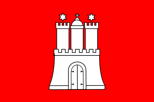 Bandera de dibujo vectorial de Hamburgo