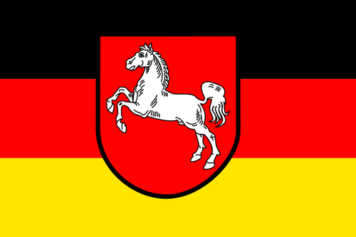 Bendera grafis vektor wilayah Lower Saxony